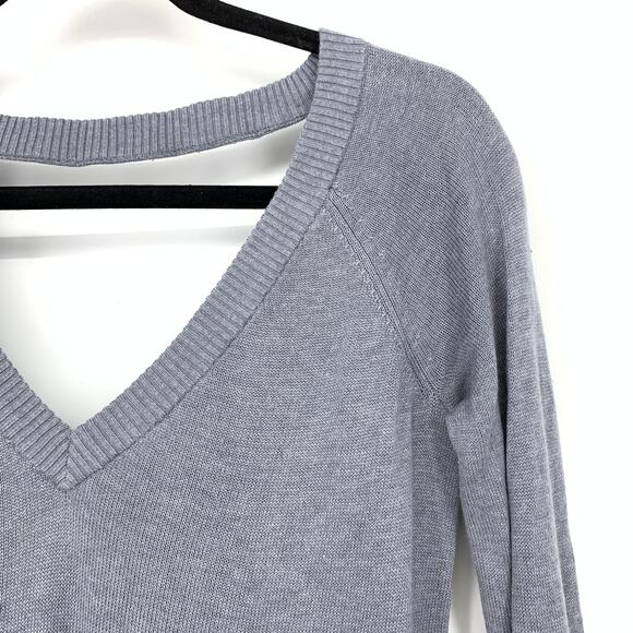Lululemon Unity Pullover Sweater Womens Size 4 Heathered Fossil Gray Draped Back - Picture 3 of 5